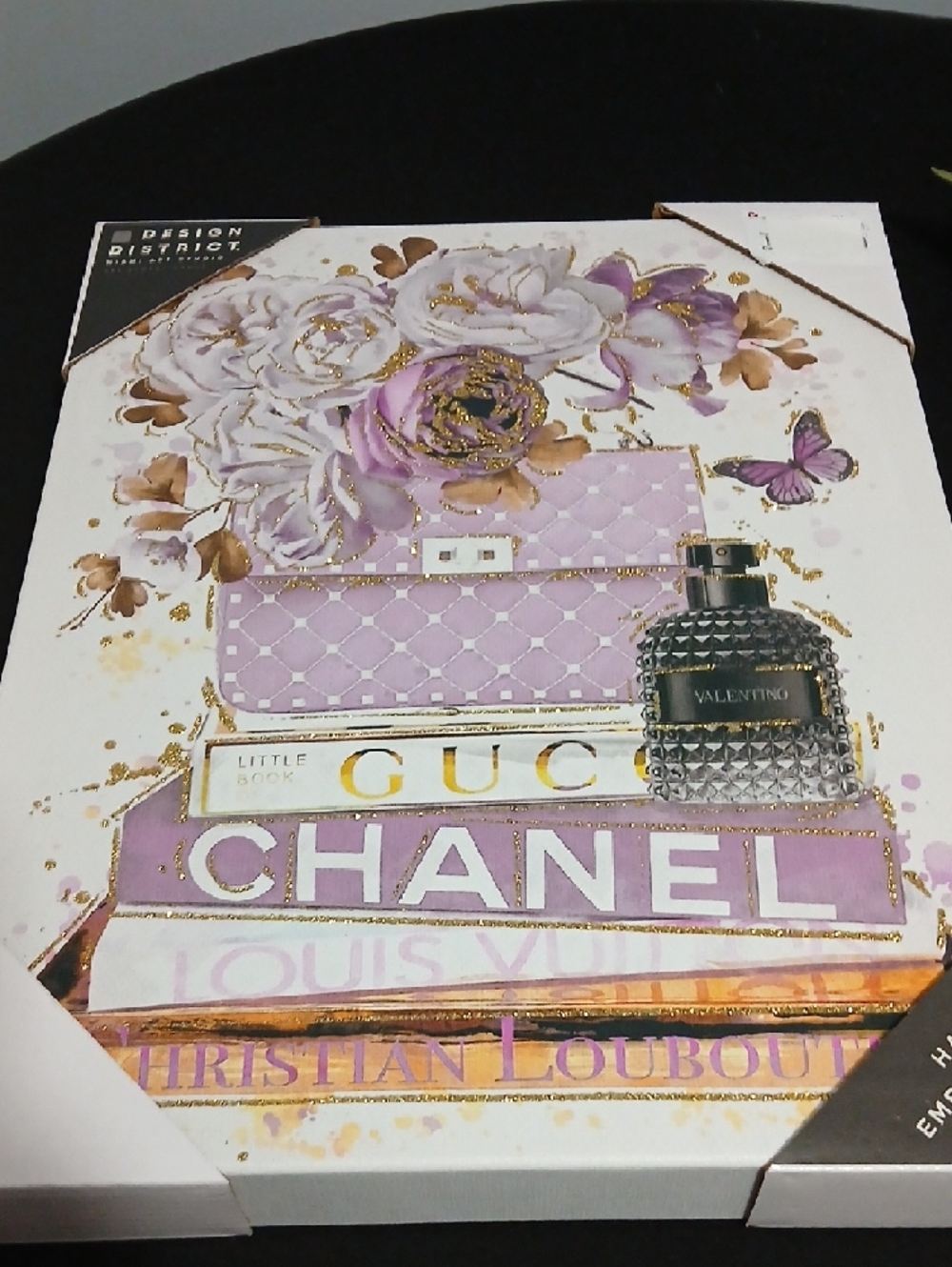 Luxury Perfume Stack Wall Art - Lavender & Gold NWT - Picture 3 of 7